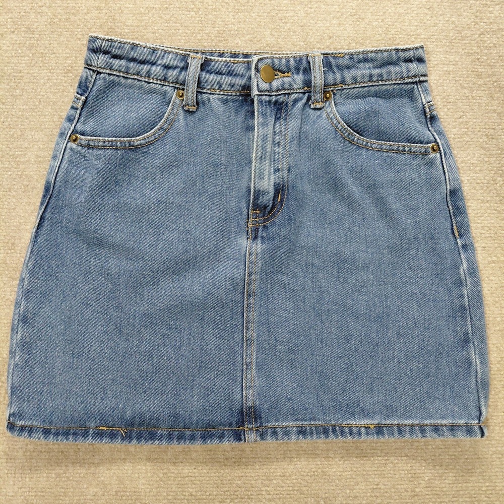 FOREVER 21 Denim Blue‎ Jean Short Mini Skirt with Pockets Size SMALL